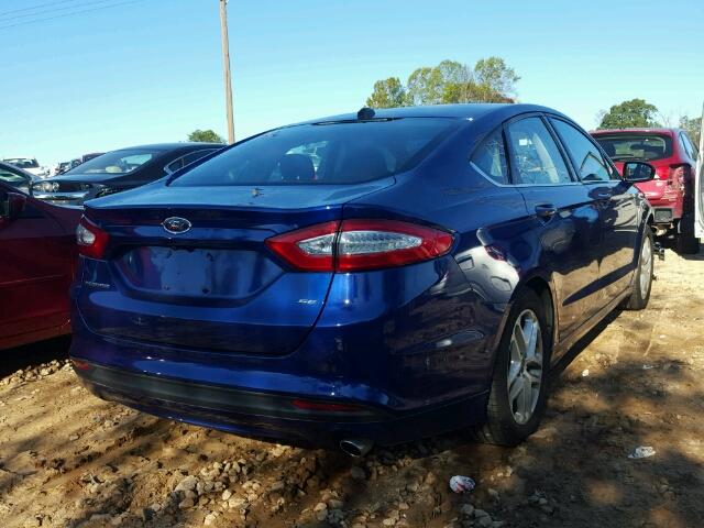 1FA6P0H73G5134155 - 2016 FORD FUSION BLUE photo 4