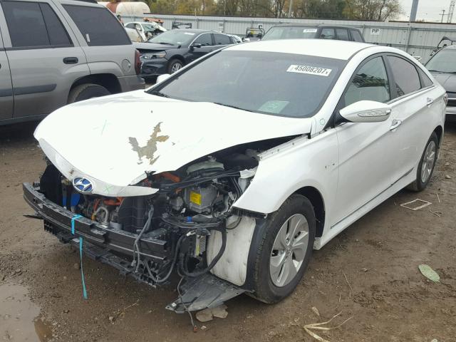 KMHEC4A48FA139636 - 2015 HYUNDAI SONATA HYB WHITE photo 2