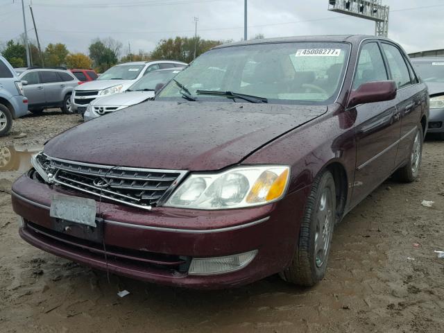 4T1BF28B23U295345 - 2003 TOYOTA AVALON BURGUNDY photo 2