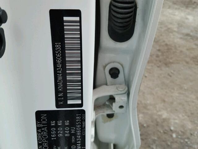 KNADM4A34H6065381 - 2017 KIA RIO LX Սպիտակ լուսանկար 10