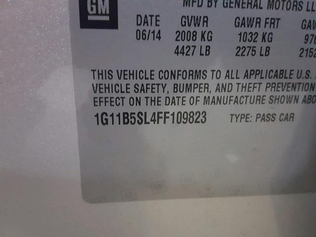 1G11B5SL4FF109823 - 2015 CHEVROLET MALIBU LS ვერცხლისფერი ფოტო 10