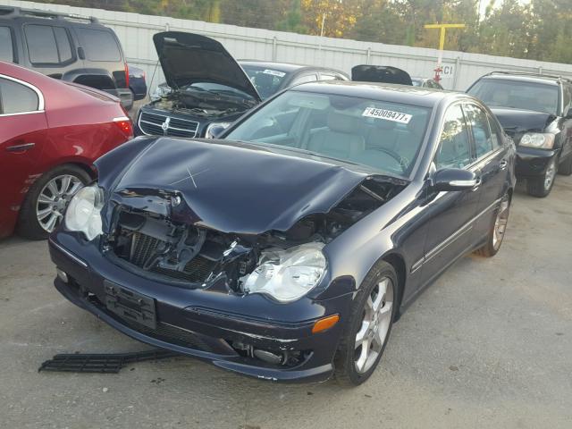 WDBRF52H57F916765 - 2007 MERCEDES-BENZ C 230 BLUE photo 2