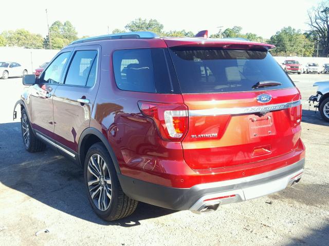 1FM5K8HT2HGD23395 - 2017 FORD EXPLORER P RED photo 3