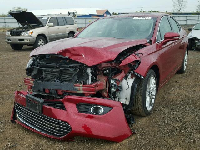 3FA6P0HD2GR299939 - 2016 FORD FUSION SE RED photo 2