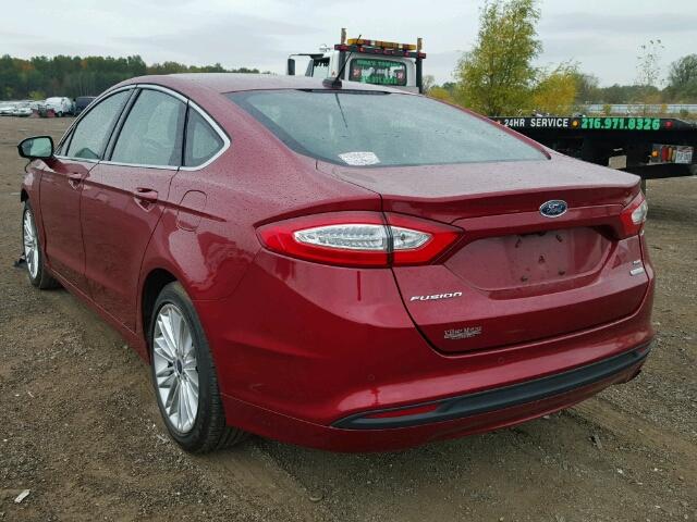 3FA6P0HD2GR299939 - 2016 FORD FUSION SE RED photo 3