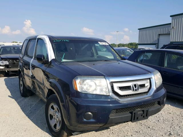 5FNYF4H24AB019443 - 2010 HONDA PILOT LX BLUE photo 1