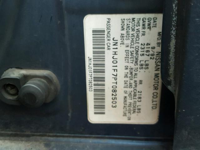 JN1HJ01F7PT082503 - 1993 NISSAN MAXIMA GXE BLUE photo 10