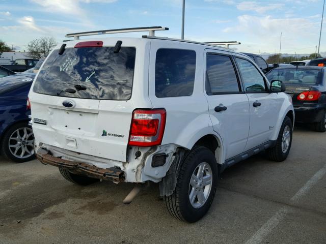 1FMCU4K30BKB36048 - 2011 FORD ESCAPE HYB WHITE photo 4
