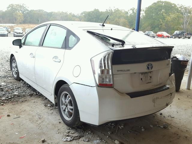 JTDKN3DU7A0156031 - 2010 TOYOTA PRIUS WHITE photo 3