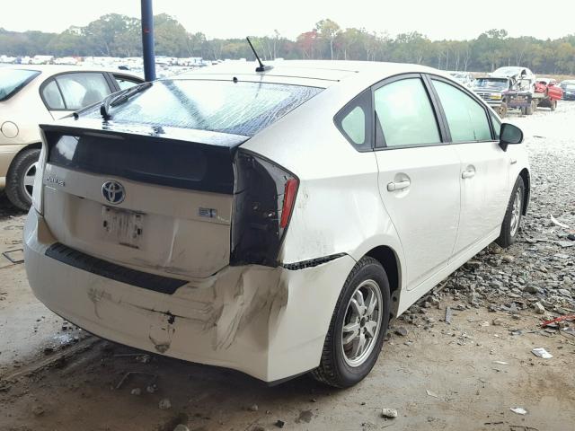 JTDKN3DU7A0156031 - 2010 TOYOTA PRIUS WHITE photo 4