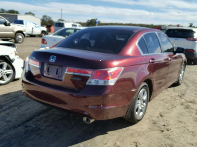 1HGCP2F46BA118230 - 2011 HONDA ACCORD LXP BURGUNDY photo 4