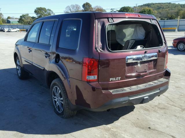 5FNYF3H57CB040570 - 2012 HONDA PILOT EXL RED photo 3