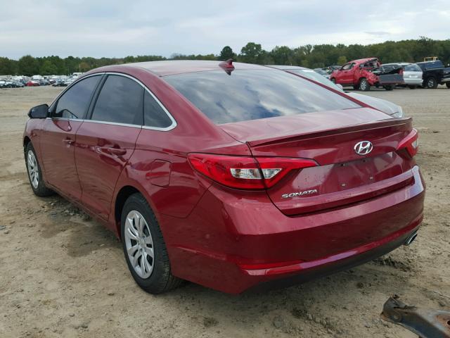 5NPE24AF1FH023986 - 2015 HYUNDAI SONATA SE RED photo 3