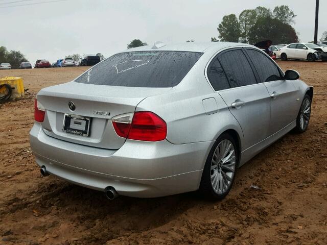 WBAVB73538P102327 - 2008 BMW 335 I SILVER photo 4