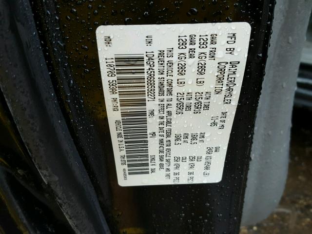 1D4GP45R66B592271 - 2006 DODGE CARAVAN SX BLACK photo 10