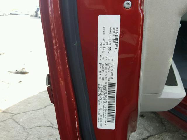 2D8HN54X28R716099 - 2008 DODGE GRAND CARA RED photo 10