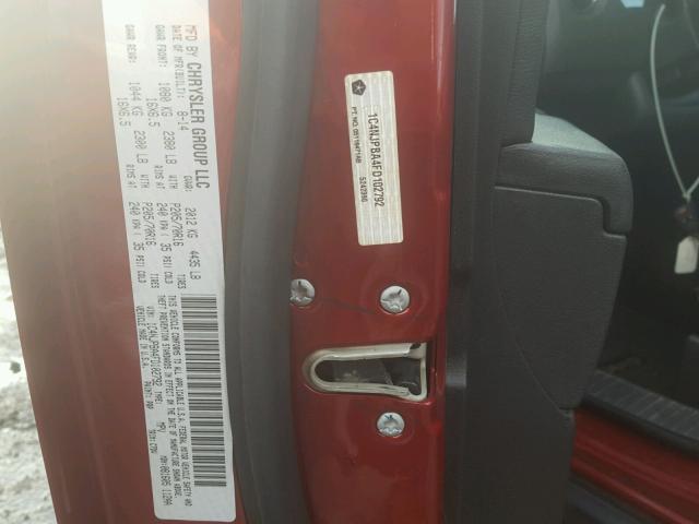 1C4NJPBA4FD102792 - 2015 JEEP PATRIOT SP RED photo 10