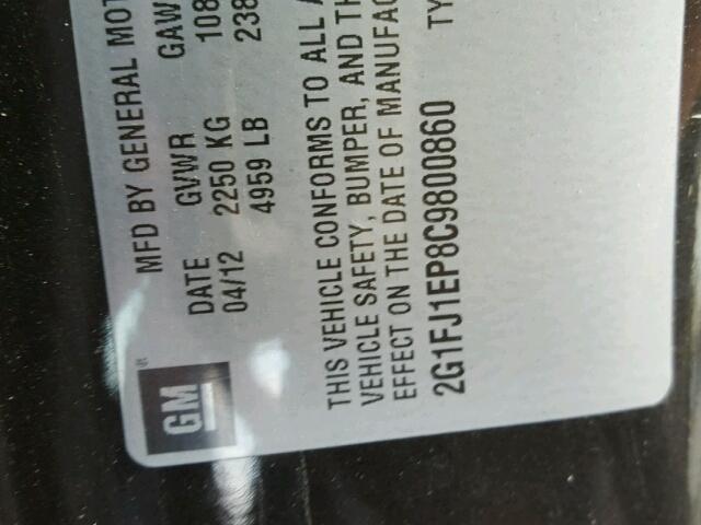 2G1FJ1EP8C9800860 - 2012 CHEVROLET CAMARO ZL1 黑色 照片 10