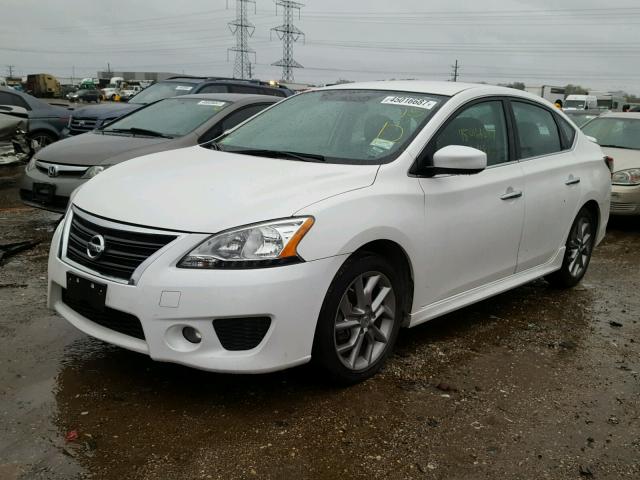 3N1AB7AP8EL633555 - 2014 NISSAN SENTRA S WHITE photo 2