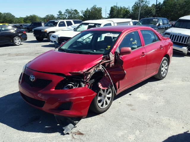 2T1BU40E49C173944 - 2009 TOYOTA COROLLA BA RED photo 2