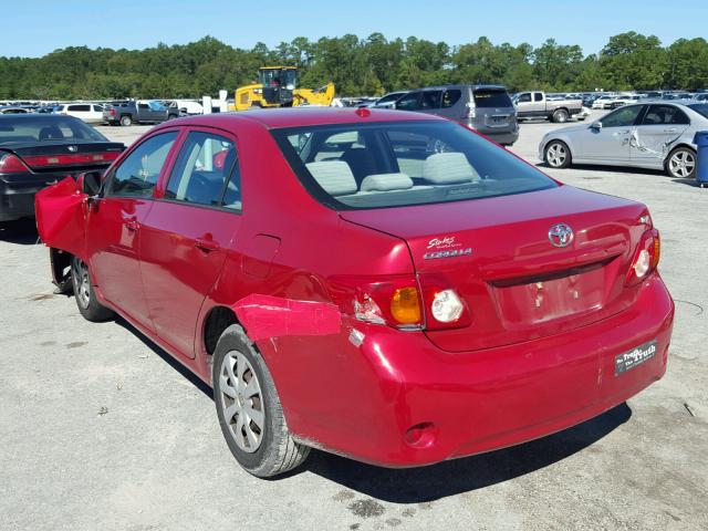 2T1BU40E49C173944 - 2009 TOYOTA COROLLA BA RED photo 3