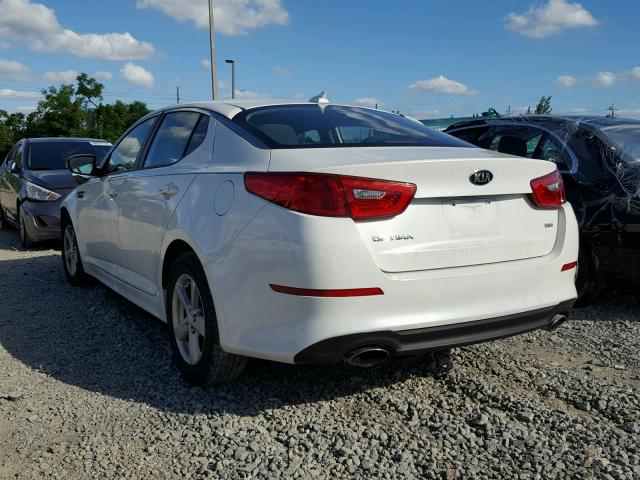 KNAGM4A70F5596192 - 2015 KIA OPTIMA LX WHITE photo 3