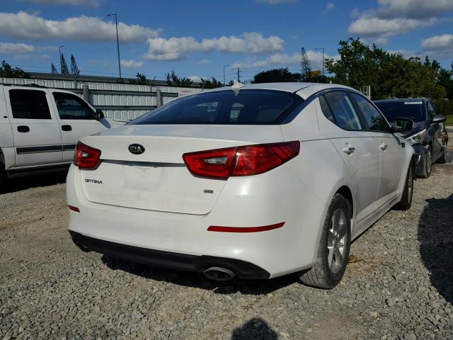 KNAGM4A70F5596192 - 2015 KIA OPTIMA LX WHITE photo 4