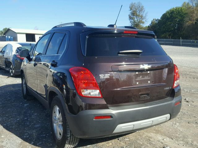 KL7CJLSB4FB106309 - 2015 CHEVROLET TRAX 1LT BURGUNDY photo 3