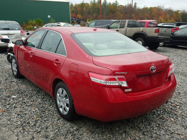 4T4BF3EKXAR077215 - 2010 TOYOTA CAMRY RED photo 3