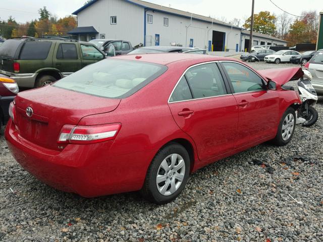 4T4BF3EKXAR077215 - 2010 TOYOTA CAMRY RED photo 4