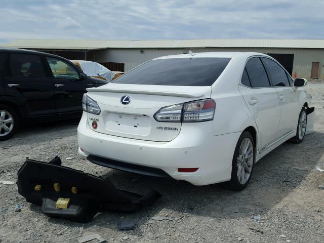 JTHBB1BA3A2021203 - 2010 LEXUS HS 250H WHITE photo 4