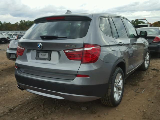 5UXWX7C59EL984758 - 2014 BMW X3 XDRIVE3 GRAY photo 4