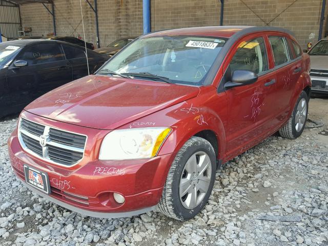 1B3HB48B07D151810 - 2007 DODGE CALIBER RED photo 2