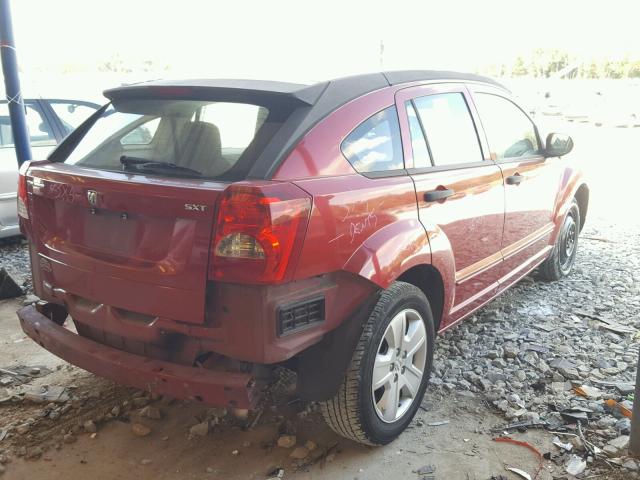 1B3HB48B07D151810 - 2007 DODGE CALIBER RED photo 4