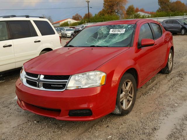 1B3BD1FBXBN508687 - 2011 DODGE AVENGER MA RED photo 2