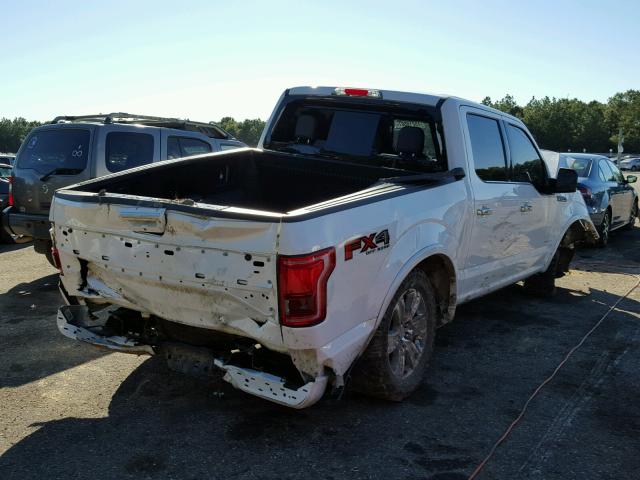 1FTEW1EG8FFA76409 - 2015 FORD F150 SUPER WHITE photo 4