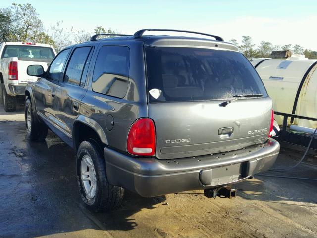 1B4HS48N12F150197 - 2002 DODGE DURANGO SL GRAY photo 3