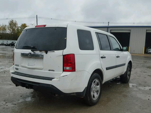 5FNYF4H25EB022180 - 2014 HONDA PILOT LX WHITE photo 4