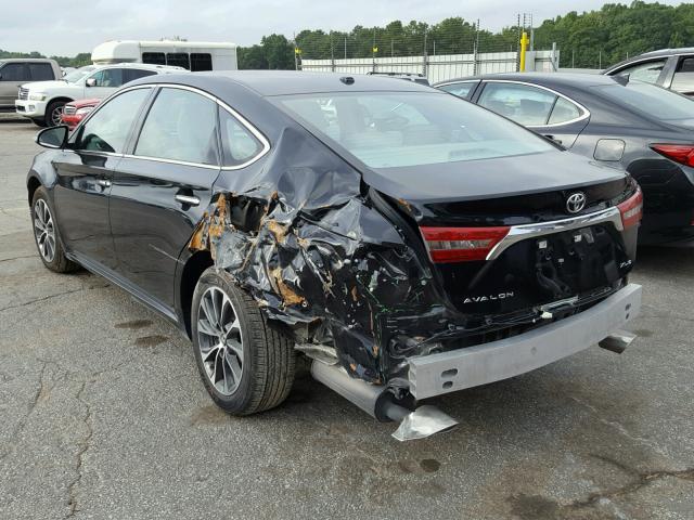 4T1BK1EB8GU197176 - 2016 TOYOTA AVALON XLE BLACK photo 3