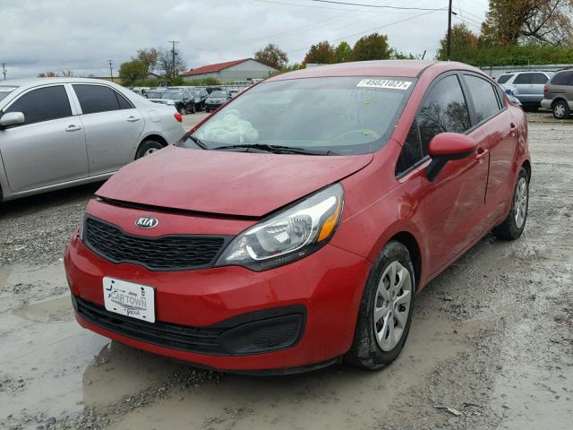 KNADM4A37E6419101 - 2014 KIA RIO LX RED photo 2