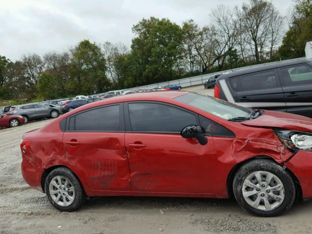 KNADM4A37E6419101 - 2014 KIA RIO LX RED photo 9