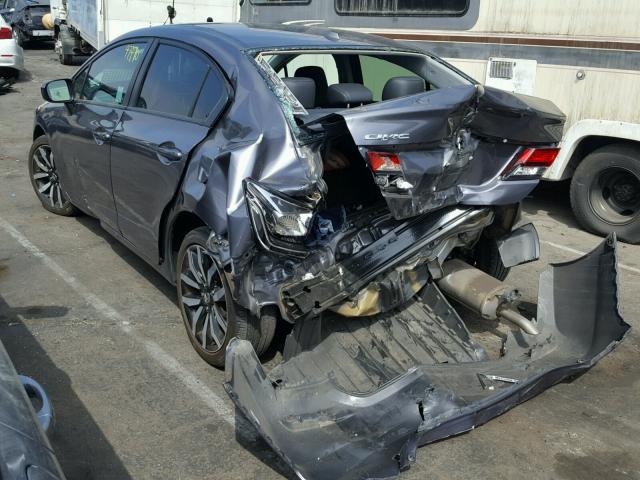 2HGFB2F92FH541725 - 2015 HONDA CIVIC EXL ნაცრისფერი ფოტო 3