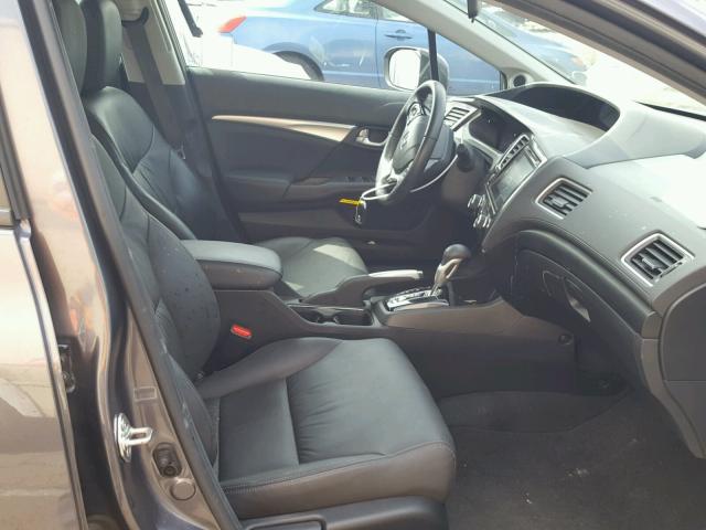2HGFB2F92FH541725 - 2015 HONDA CIVIC EXL ნაცრისფერი ფოტო 5