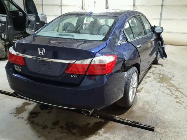 1HGCR3F80EA021046 - 2014 HONDA ACCORD EXL BLUE photo 4