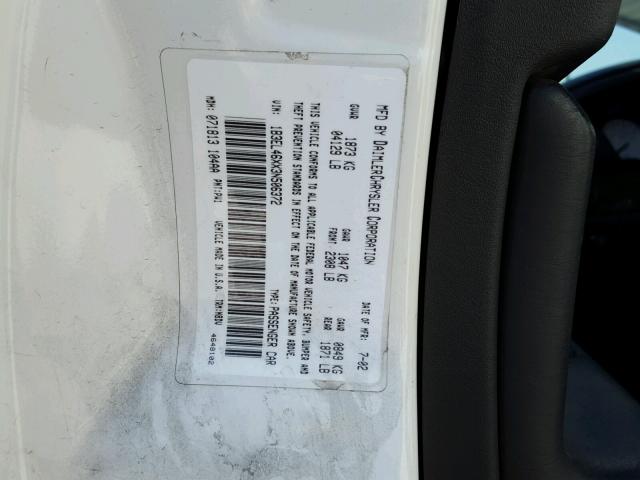 1C3EL66R24N247474 - 2004 CHRYSLER SEBRING LI WHITE photo 10