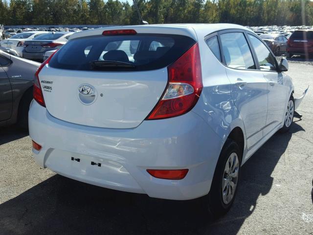 KMHCT5AEXGU259542 - 2016 HYUNDAI ACCENT WHITE photo 4