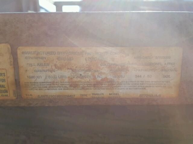 5JWTU101991024427 - 2009 UTILITY TRAILER BLACK photo 10