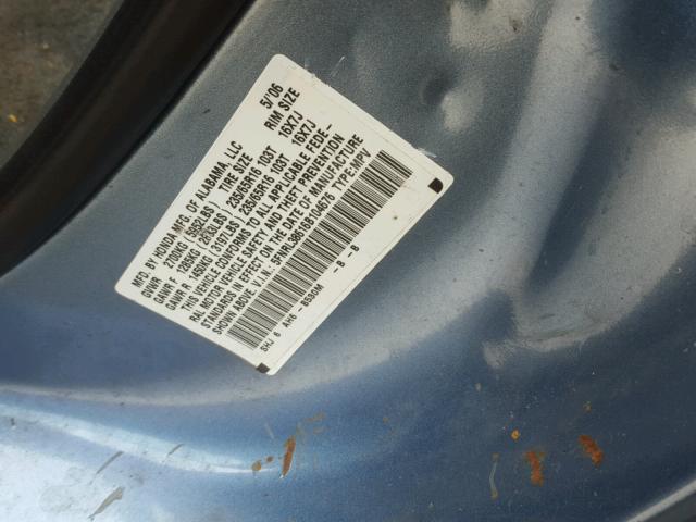 5FNRL38616B104676 - 2006 HONDA ODYSSEY BLUE photo 10