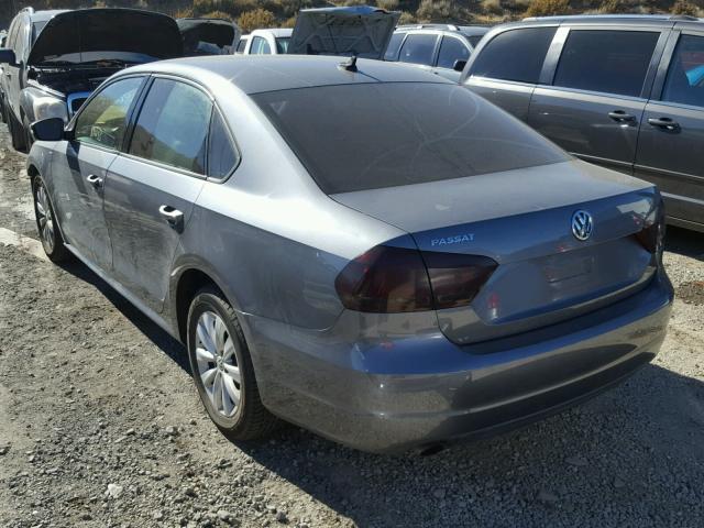 1VWAP7A35DC136529 - 2013 VOLKSWAGEN PASSAT S GRAY photo 3