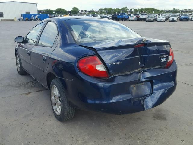 1B3ES46C51D296640 - 2001 DODGE NEON SE BLUE photo 3